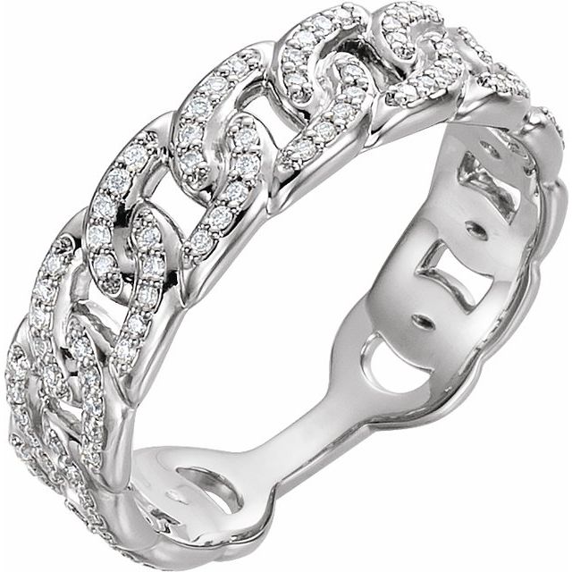 1/4 CTW Diamond Stackable Chain Link Ring