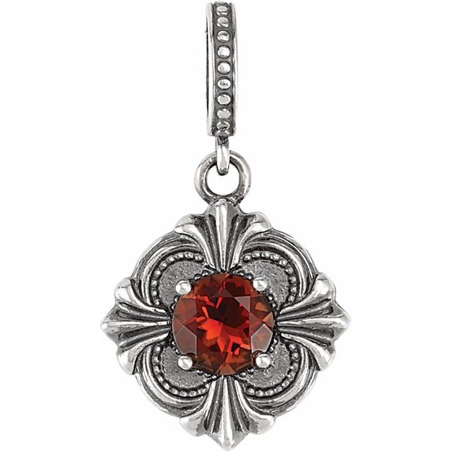 Round Natural Madeira Citrine Vintage-Inspired Pendant
