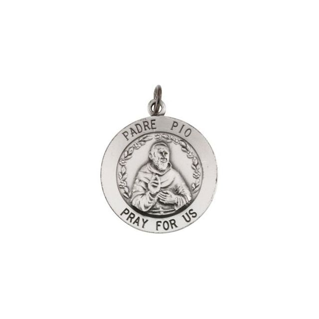 18mm Round St. Padre Pio Medal