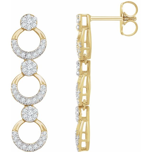 Round 1/2 CTW Natural Diamond Geometric Earrings