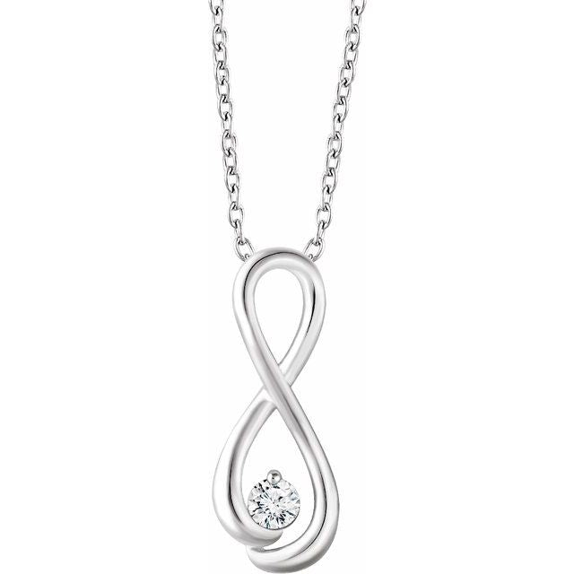 1/6 CTW Natural Diamond Infinity-Inspired Necklace
