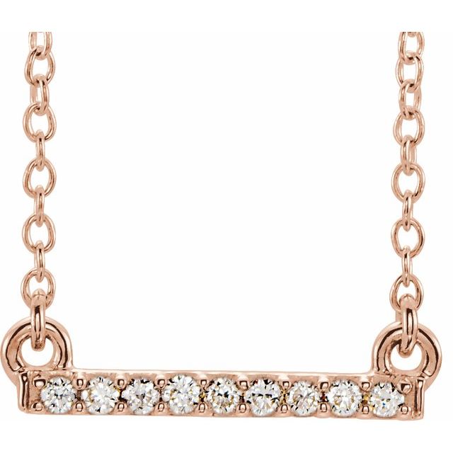 Round .07 CTW Petite Natural Diamond Bar Necklace