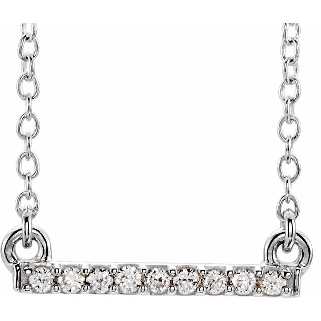 Round .07 CTW Petite Natural Diamond Bar Necklace