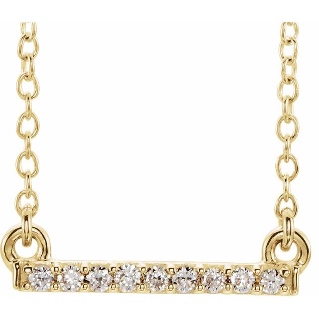 Round .07 CTW Petite Natural Diamond Bar Necklace