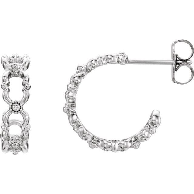12mm Quatrefoil Hoop Earrings