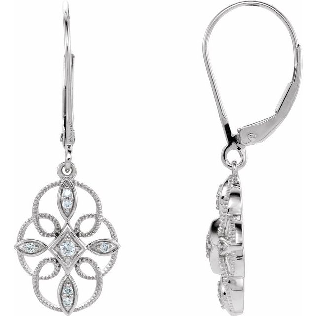 Round 1/10 CTW Natural Diamond Filigree Earrings