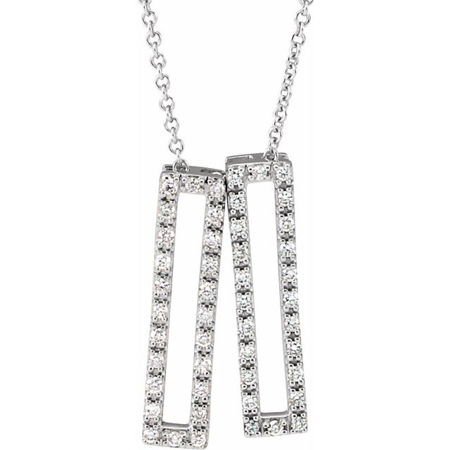 1/3 CTW Natural Diamond Rectangle Necklace