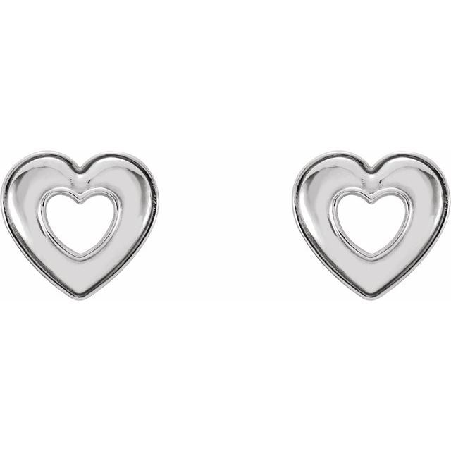 8.5x8mm Heart Earrings