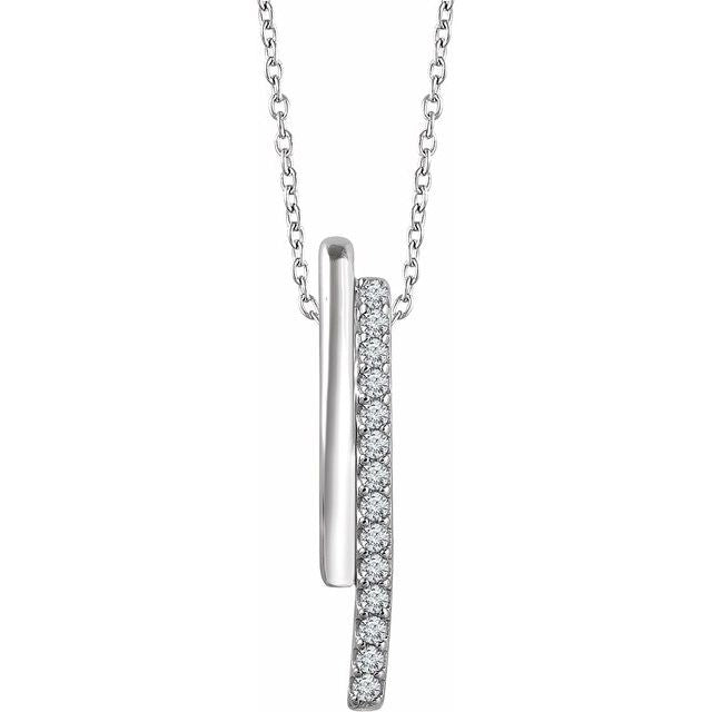 1/5 CTW Natural Diamond Bar Necklace