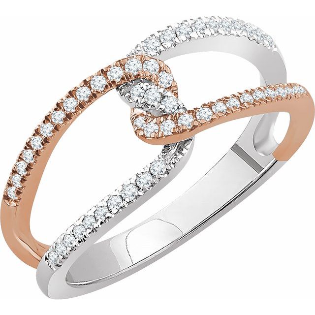 14K White/Rose 1/4 CTW Natural Diamond Ring