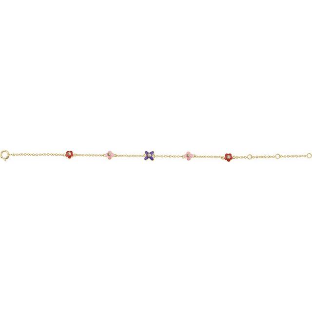 .04 CTW Natural Diamond Youth Flower Bracelet