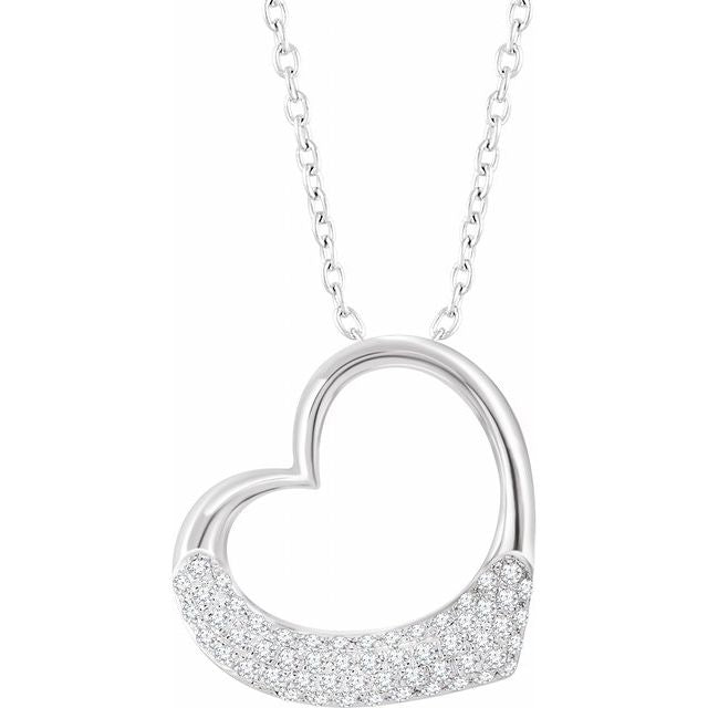 1/5 CTW Natural Diamond Heart Necklace