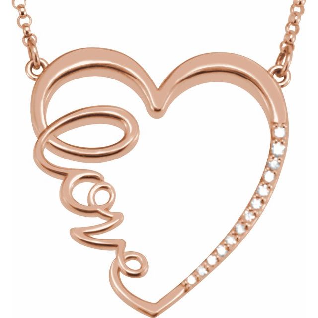 1/6 CTW Natural Diamond "Love" Heart Infinity-Inspired Necklace