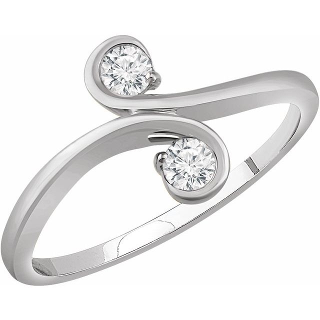 1/5 CTW Natural Diamond Two-Stone Ring