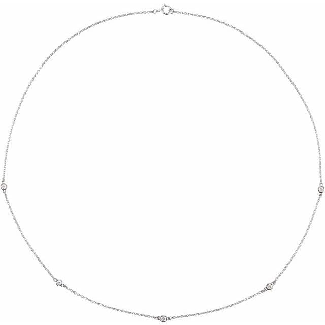 1/4 CTW Natural Diamond 5-Station Necklace
