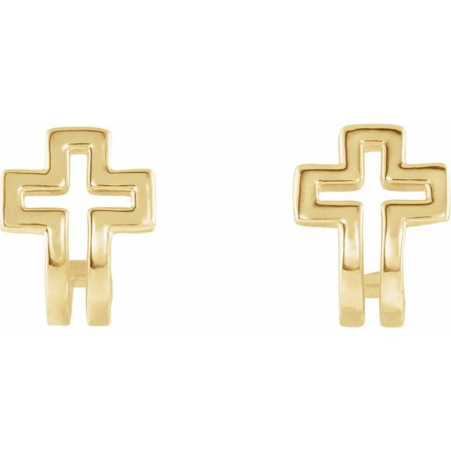 Open Cross J-Hoop Earrings