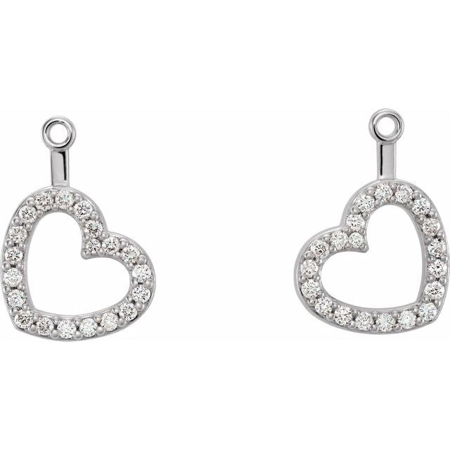 1/5 CTW Natural Diamond Heart Earring Jackets