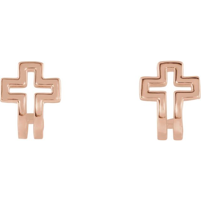 Open Cross J-Hoop Earrings