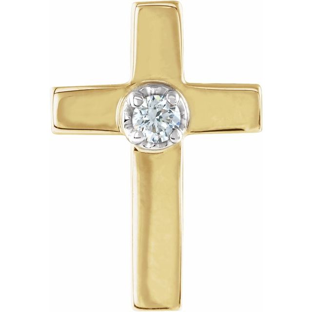 .01 CT Natural Diamond Cross Lapel Pin