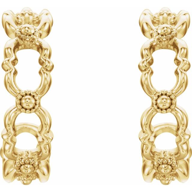 12mm Quatrefoil Hoop Earrings
