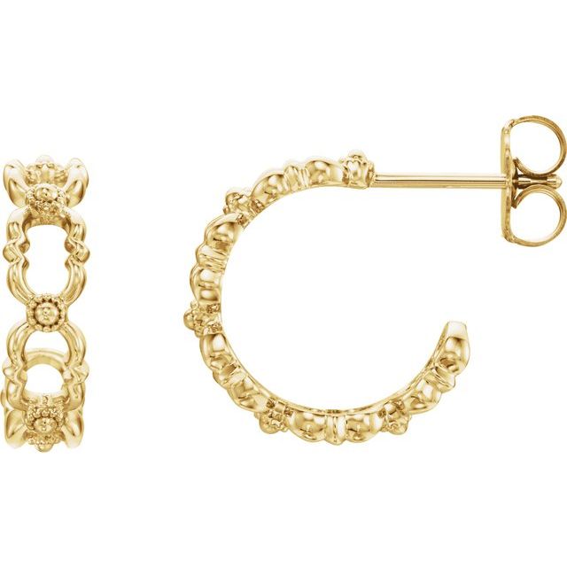 12mm Quatrefoil Hoop Earrings