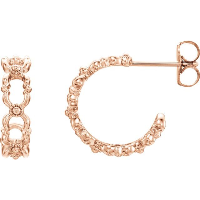 12mm Quatrefoil Hoop Earrings
