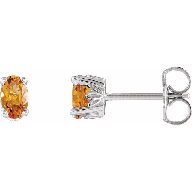 Oval Natural Citrine Earrings