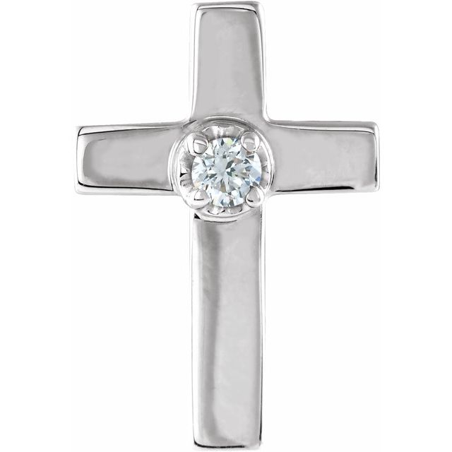 .01 CT Natural Diamond Cross Lapel Pin