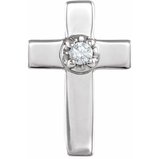 .01 CT Natural Diamond Cross Lapel Pin