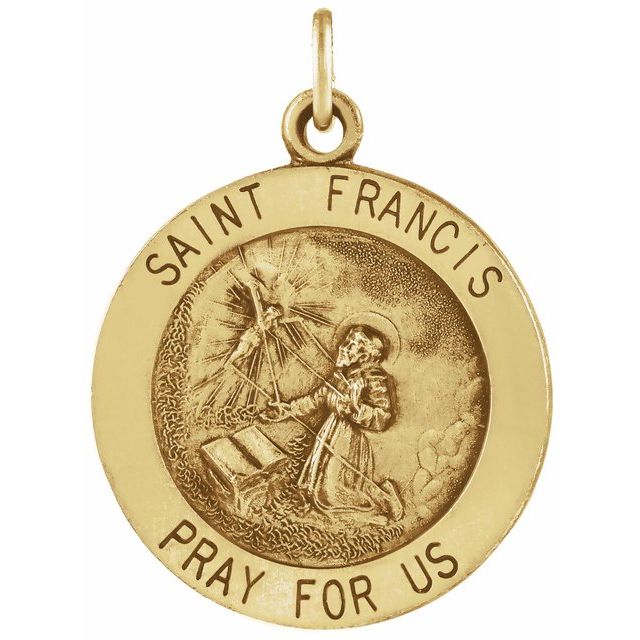 12mm Round St. Francis of Assisi Medal