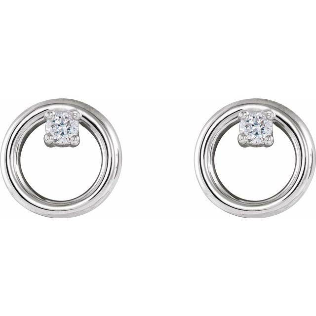 Round .06 CTW Natural Diamond Circle Earrings