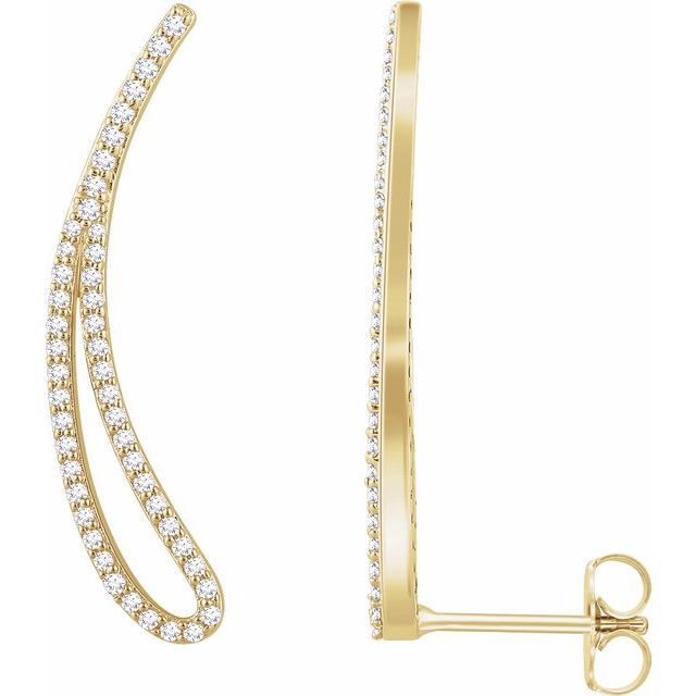 Round 1/4 CTW Natural Diamond Ear Climbers