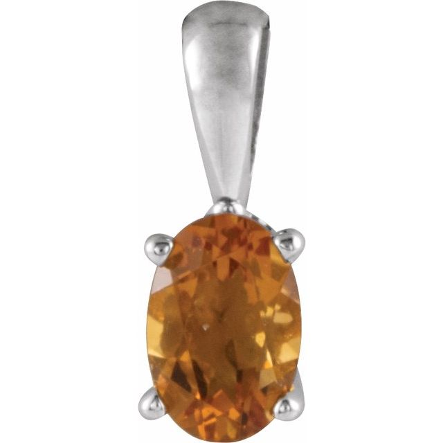 Oval Natural Citrine Pendant