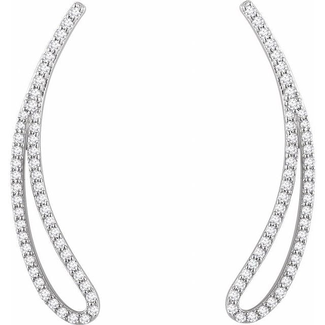 Round 1/4 CTW Natural Diamond Ear Climbers