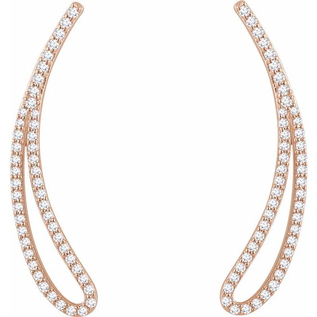 Round 1/4 CTW Natural Diamond Ear Climbers