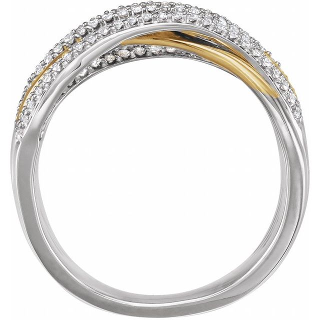 1/2 CTW Natural Diamond Criss-Cross Ring