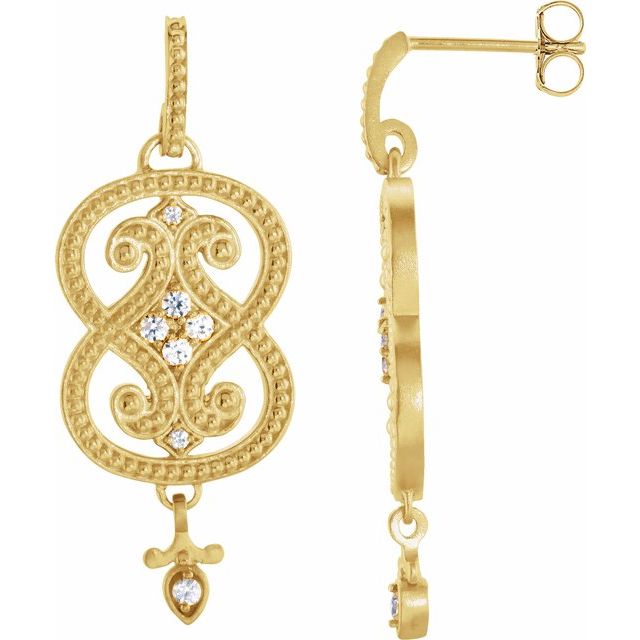 Round 1/6 CTW Natural Diamond Vintage-Inspired Earrings