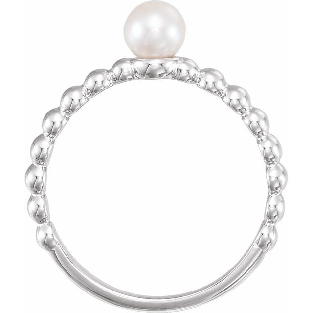 Cultured White Freshwater Pearl Stackable Ring