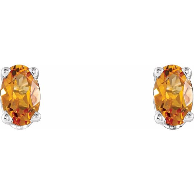 Oval Natural Citrine Earrings