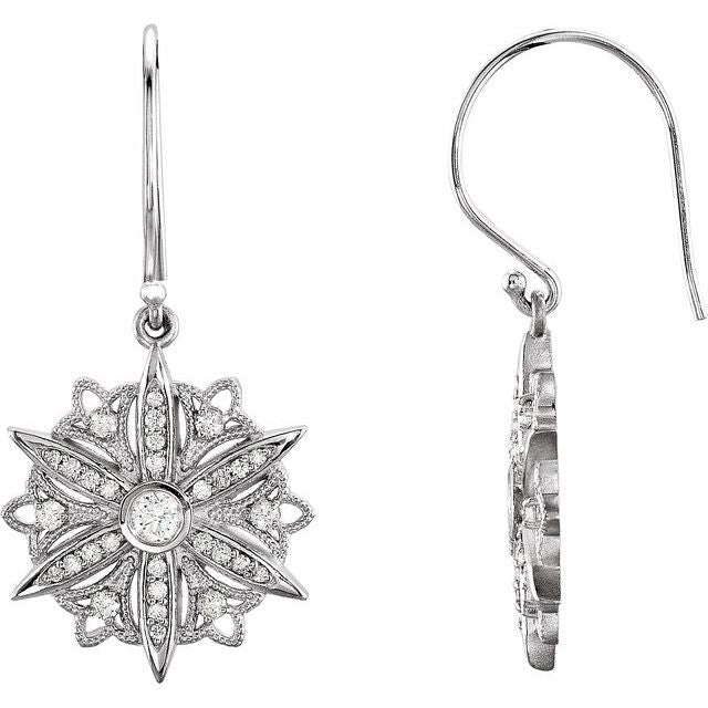 Round 1/2 CTW Natural Diamond Vintage-Inspired  Earrings