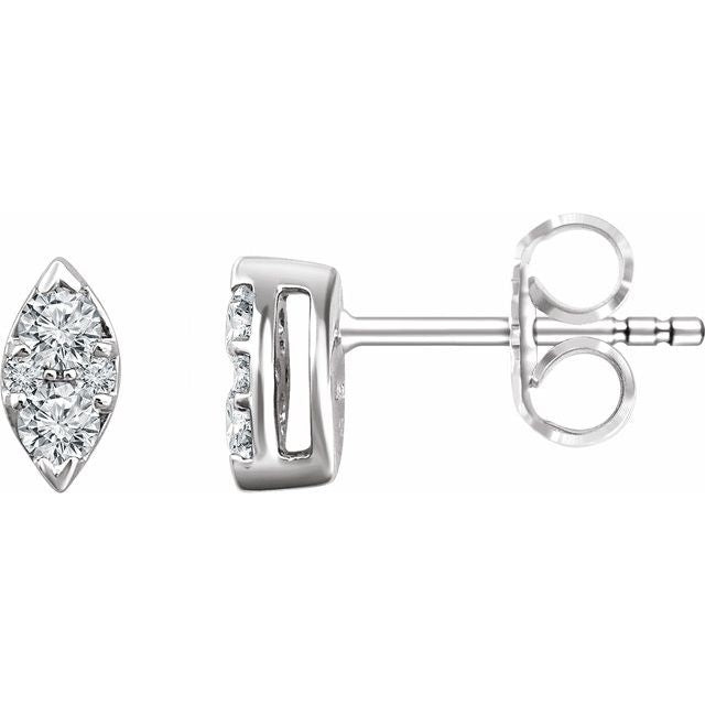 Round 1/5 CTW Natural Diamond Cluster Earrings