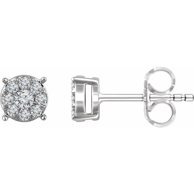 Round 1/4 CTW Natural Diamond Cluster Earrings