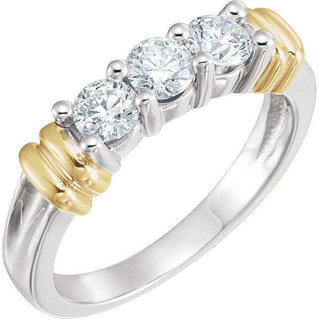Yellow 3/4 CTW Natural Diamond Anniversary Band