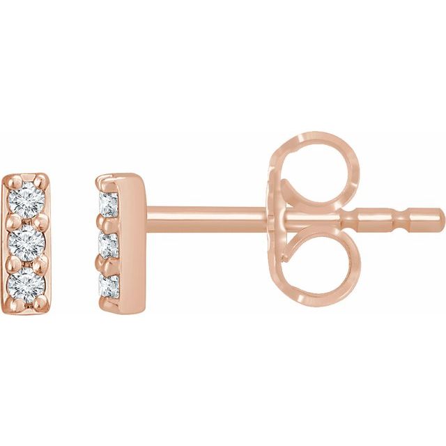 Round .05 CTW Lab-Grown Diamond Bar Earrings