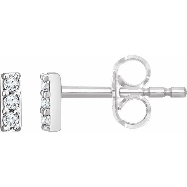 Round .05 CTW Lab-Grown Diamond Bar Earrings