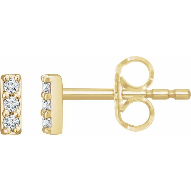 Round .05 CTW Lab-Grown Diamond Bar Earrings