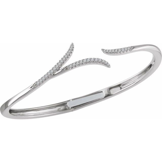 1/4 CTW Natural Diamond Hinged Cuff Bracelet