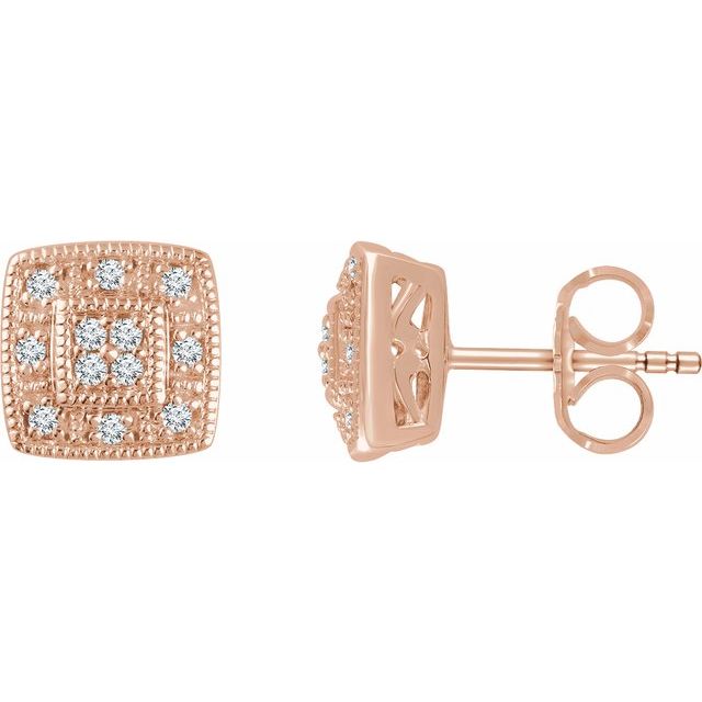 1/10 CTW Natural Diamond Cluster Earrings