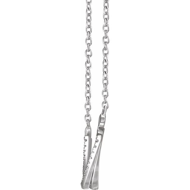 1/4 CTW Natural Diamond Twisted Bar Necklace