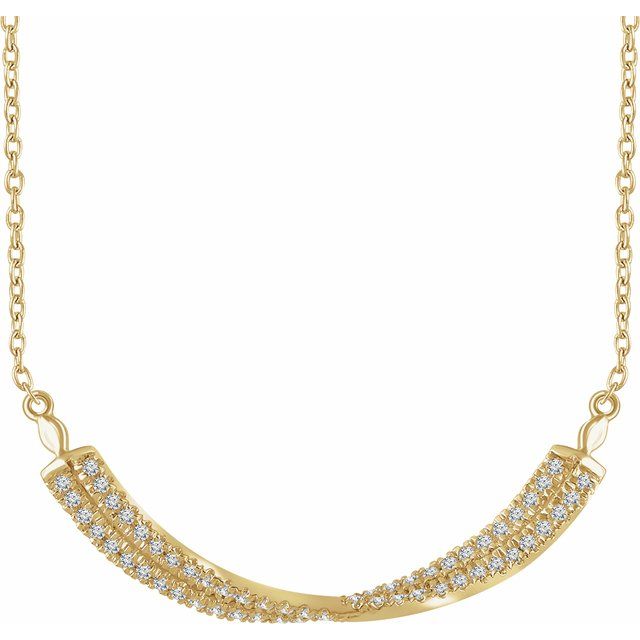 1/4 CTW Natural Diamond Twisted Bar Necklace